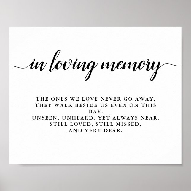 Modern Black & White Monogram Bröllop Poster (Framsidan)