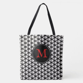 Modern Black White Mönster Elegant Monogram Tygkasse