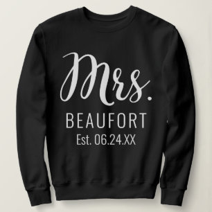 Modern Black & White Mrs Sweatshirt for Bride T Shirt