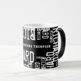 Modern Black White Namn Mugg