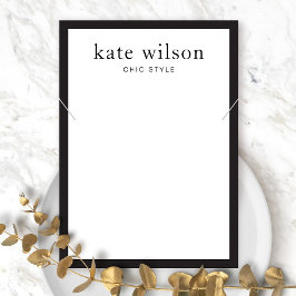 Modern Black White Necklace Visning Card Visitkort