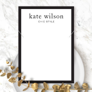 Modern Black White Necklace Visning Card Visitkort