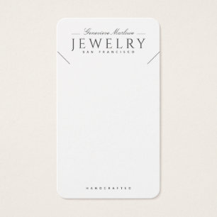 Modern Black White Necklace Visning Cards Visitkort
