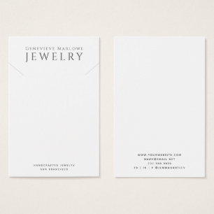 Modern Black White Necklace Visning Cards Visitkort