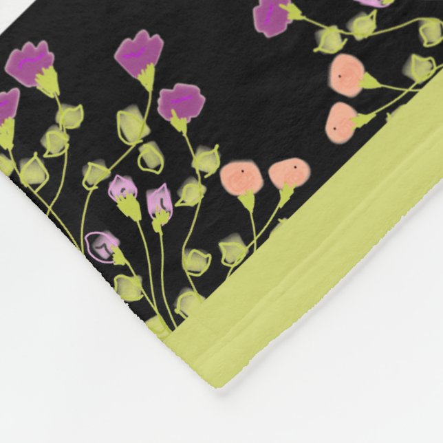 Modern Black White och Grönt Fleecefilt (Hörn)