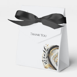 Modern Black White och Guld Botanical Bröllop Presentaskar