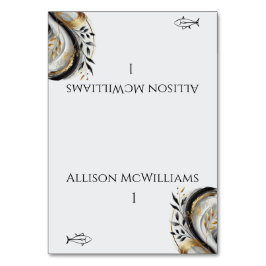 Modern Black White och Guld Bröllop - Fiskar Bordsnummer