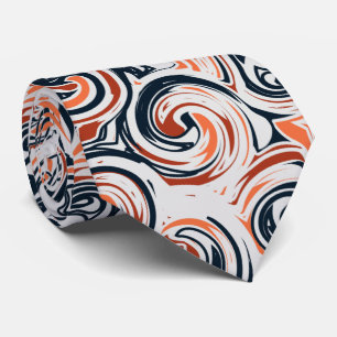 Modern Black White Orange Abstrakt Mönster Slips