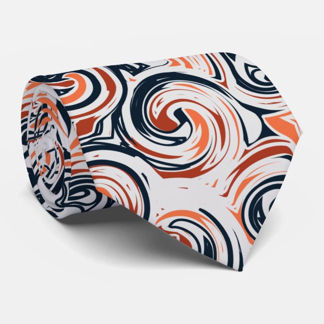 Modern Black White Orange Abstrakt Mönster Slips (Rullad)