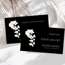 Modern Black White Orchids Blommigt Business