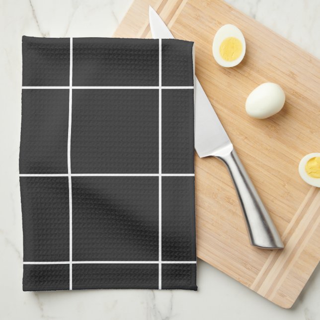 Modern Black & White Oversized Grid Kitchen Towels Kökshandduk (Vikt i Fjärdedel)