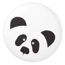 Modern "Black & White Panda Ceramic pull Knob"