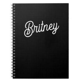 Modern Black White Personlig Monogram och Namn Anteckningsbok