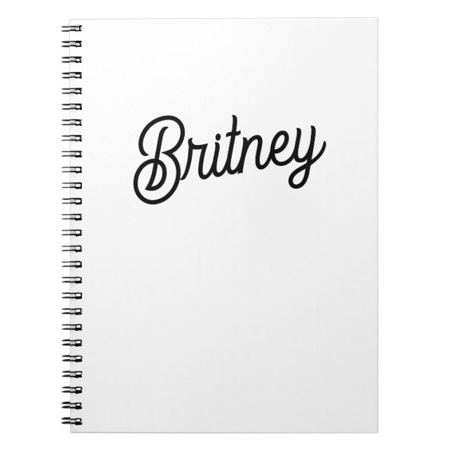 Modern Black White Personlig Monogram och Namn Anteckningsbok (Framsidan)