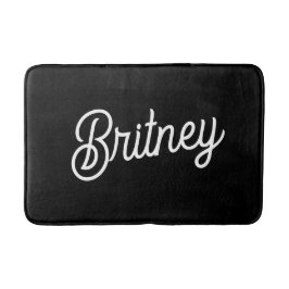 Modern Black White Personlig Monogram och Namn Badrumsmatta