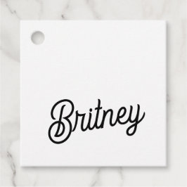 Modern Black White Personlig Monogram och Namn Gåvor Etiketter