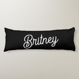 Modern Black White Personlig Monogram och Namn Kroppskudde