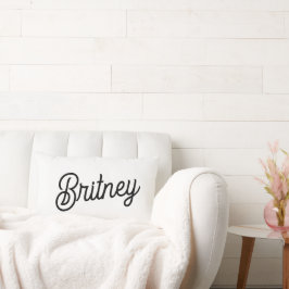 Modern Black White Personlig Monogram och Namn Lumbarkudde