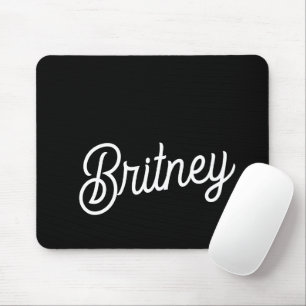 Modern Black White Personlig Monogram och Namn Musmatta