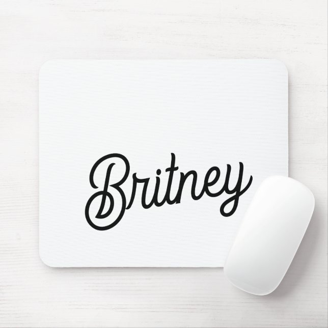 Modern Black White Personlig Monogram och Namn Musmatta (Med mus)