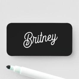 Modern Black White Personlig Monogram och Namn Namnbricka