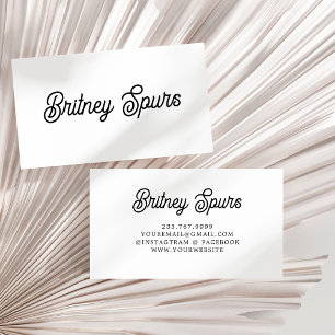Modern Black White Personlig Monogram och Namn Visitkort