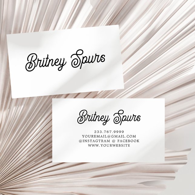 Modern Black White Personlig Monogram och Namn Visitkort (Skapare uppladdad)