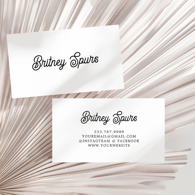 Modern Black White Personlig Monogram och Namn Visitkort (Skapare uppladdad)