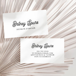Modern Black White Personlig Monogram och Namn Visitkort