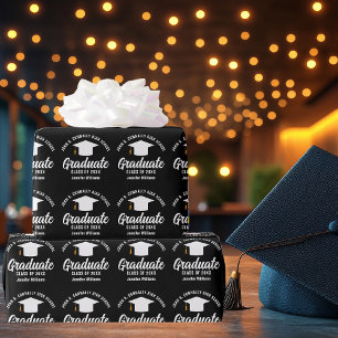 Modern Black White Personlig Studenten Presentpapper
