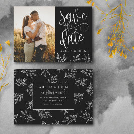 Modern Black & White Photo Botanic - spara datumet