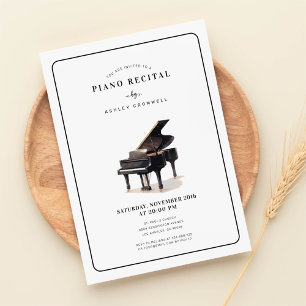 Modern Black & White Piano-skäl Inbjudningar