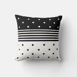 Modern Black & White Polka Dot Dekorativ kudde