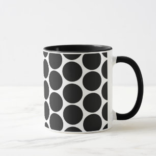 MODERN BLACK, WHITE POLKA DOTS MUGG