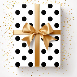Modern Black White Polka dots Presentpapper