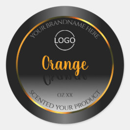 Modern Black White Product Label Orange Ram Logoty Runt Klistermärke