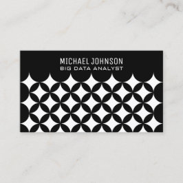 Modern Black White Professionell Big Data Analysts Visitkort