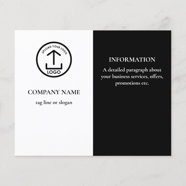 Modern Black White Promotive Business Logotyp Flygblad (Framsidan)