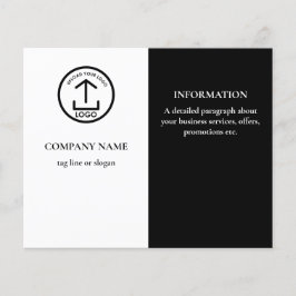 Modern Black White Promotive Business Logotyp Flygblad