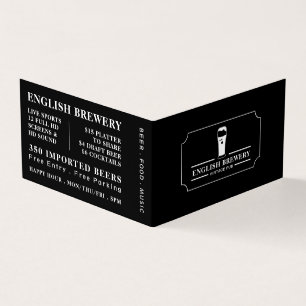 Modern Black & White, Pub/Brewery, detaljerad Visitkort