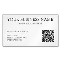 Modern Black White QR Code Affärskort Magnet