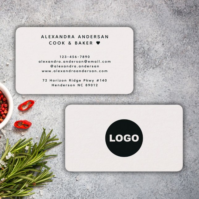 Modern Black White QR Logotyp Professionell Visitkort (Modern Black White QR Code Logo Professional Business Card)