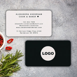 Modern Black White QR Logotyp Professionell Visitkort