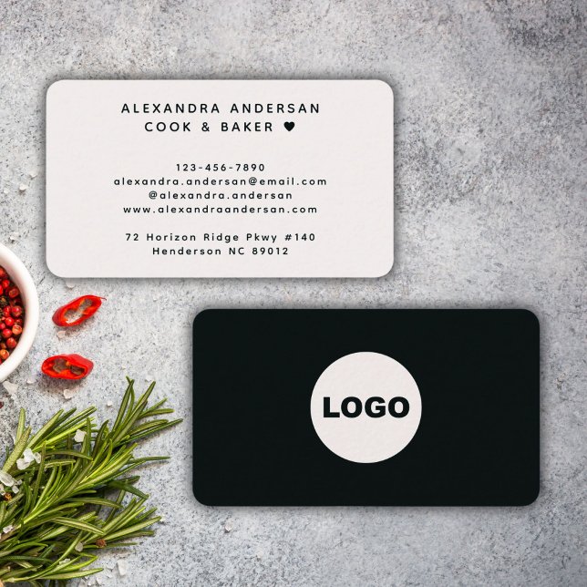 Modern Black White QR Logotyp Professionell Visitkort (Modern Black White QR Code Logo Professional Business Card)