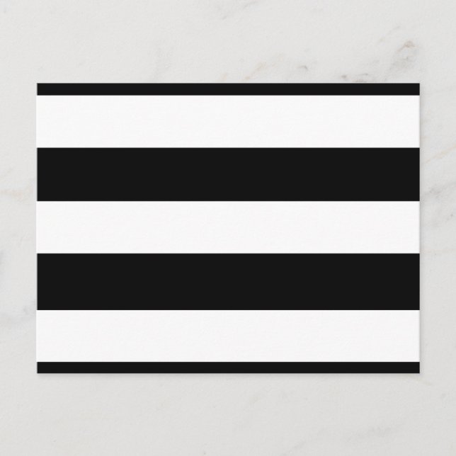 Modern Black White Rand Mönster Vykort (Framsida)