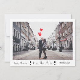 Modern Black & White Rand Photo Save Date Spara Datumet
