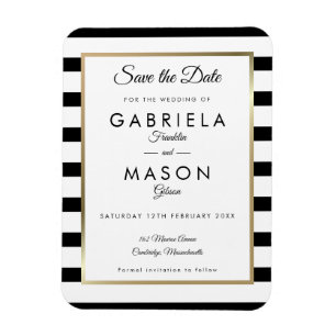 Modern Black White Rand Spara datum Magnet