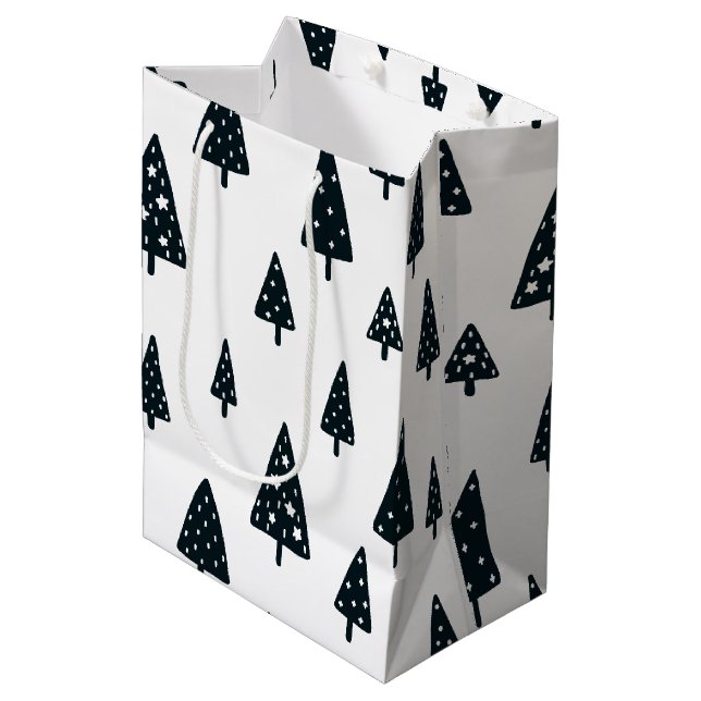 Modern Black & White Scandinavian Julgranar (Framsidan Vinklad)