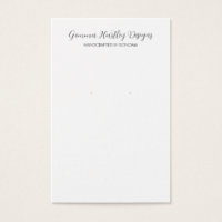 Modern Black White Script Earring Visning Cards
