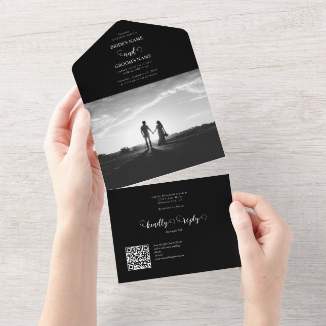 Modern Black & White Script par Photo Bröllop (Avrivbar del)